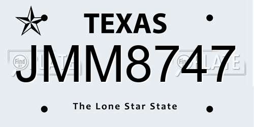 JMM8747 Texas License Plate