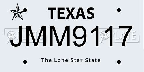 JMM9117 Texas License Plate