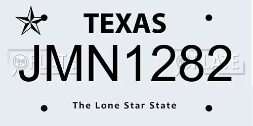 JMN1282 Texas License Plate