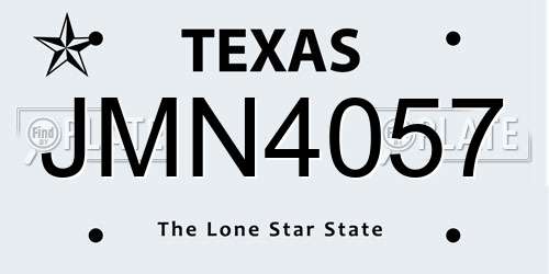 JMN4057 Texas License Plate