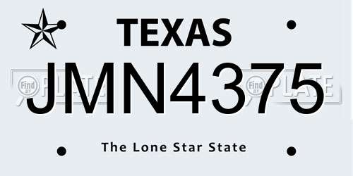 JMN4375 Texas License Plate