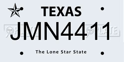 JMN4411 Texas License Plate