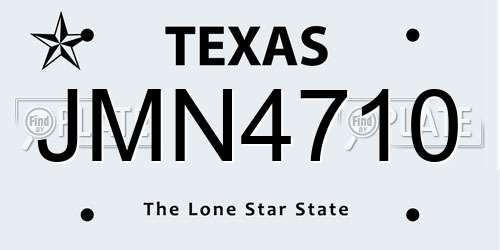 JMN4710 Texas License Plate