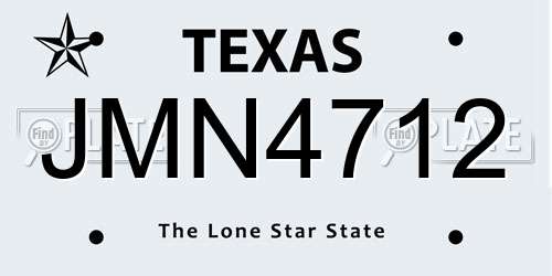 JMN4712 Texas License Plate