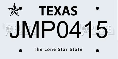JMP0415 Texas License Plate