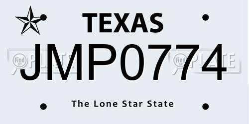 JMP0774 Texas License Plate