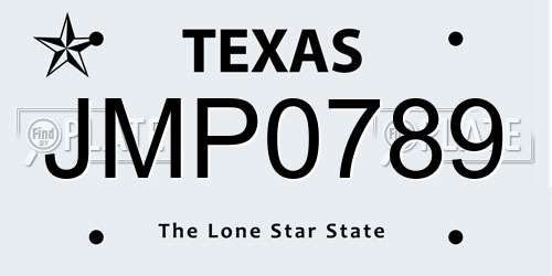 JMP0789 Texas License Plate