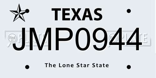 JMP0944 Texas License Plate