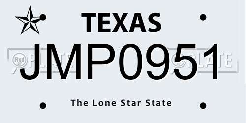 JMP0951 Texas License Plate