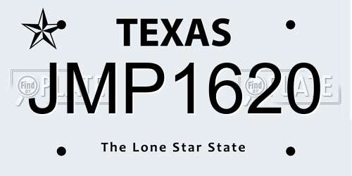 JMP1620 Texas License Plate