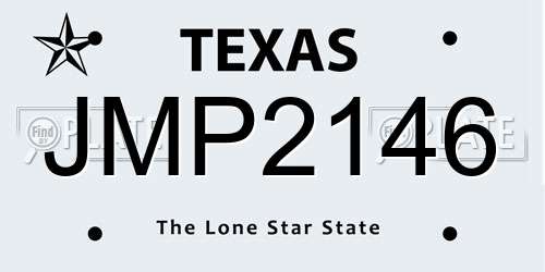 JMP2146 Texas License Plate