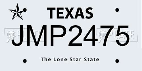 JMP2475 Texas License Plate