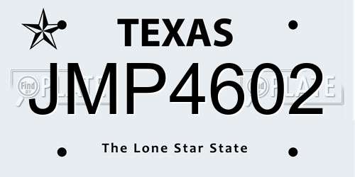 JMP4602 Texas License Plate