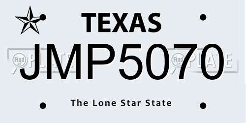 JMP5070 Texas License Plate