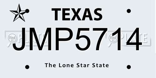 JMP5714 Texas License Plate