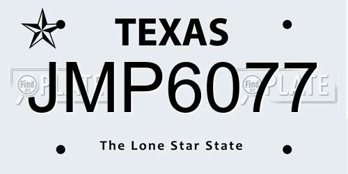 JMP6077 Texas License Plate