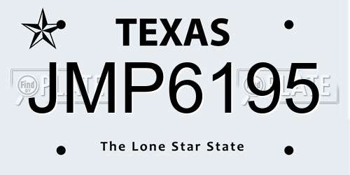 JMP6195 Texas License Plate