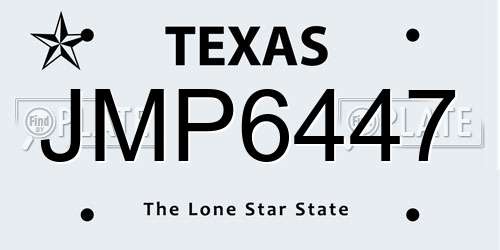 JMP6447 Texas License Plate