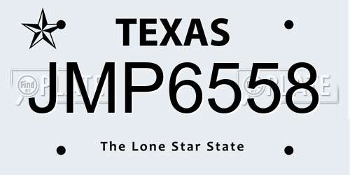 JMP6558 Texas License Plate