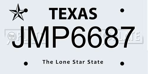 JMP6687 Texas License Plate