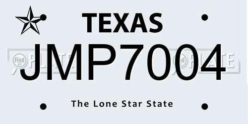 JMP7004 Texas License Plate