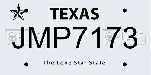 JMP7173 Texas License Plate