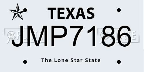 JMP7186 Texas License Plate