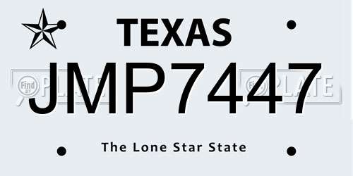 JMP7447 Texas License Plate