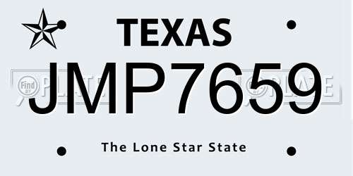 JMP7659 Texas License Plate