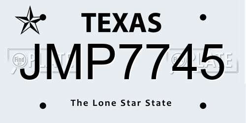 JMP7745 Texas License Plate