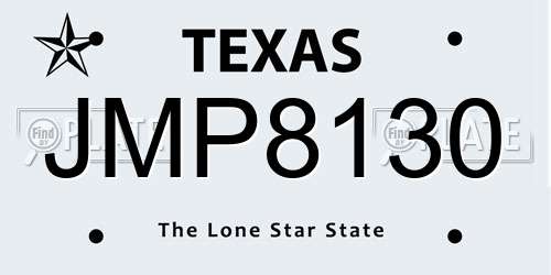 JMP8130 Texas License Plate