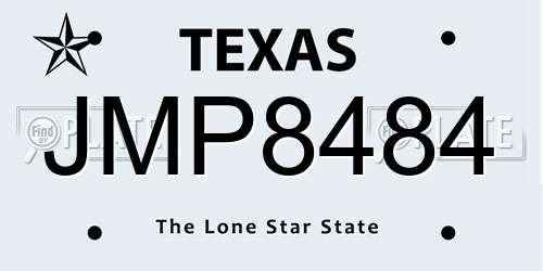 JMP8484 Texas License Plate