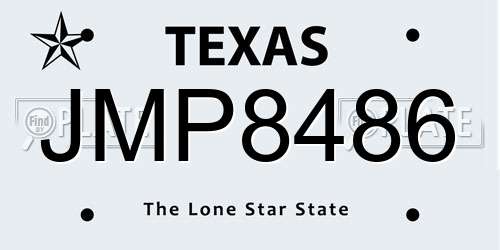 JMP8486 Texas License Plate