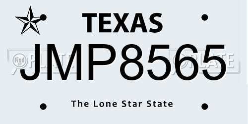 JMP8565 Texas License Plate