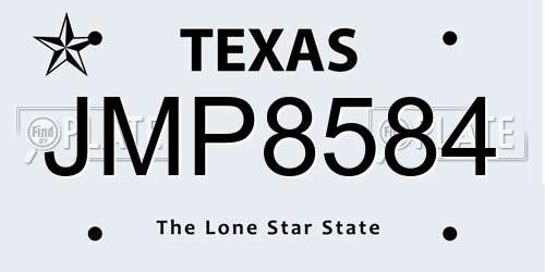 JMP8584 Texas License Plate