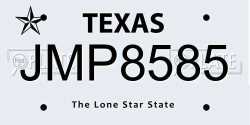 JMP8585 Texas License Plate