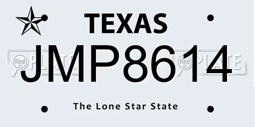 JMP8614 Texas License Plate