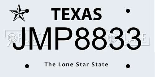 JMP8833 Texas License Plate