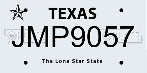 JMP9057 Texas License Plate