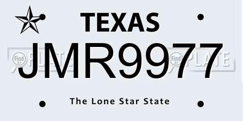 JMR9977 Texas License Plate