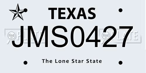 JMS0427 Texas License Plate