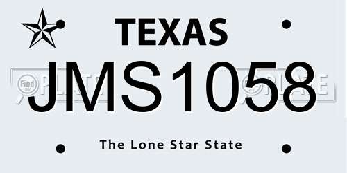 JMS1058 Texas License Plate