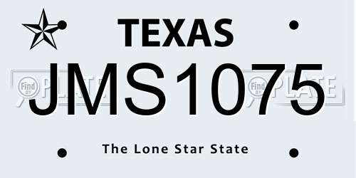 JMS1075 Texas License Plate