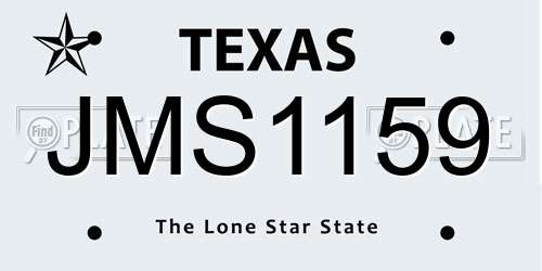 JMS1159 Texas License Plate
