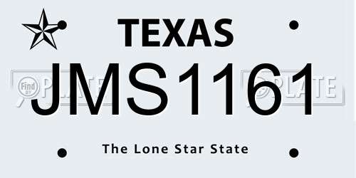 JMS1161 Texas License Plate