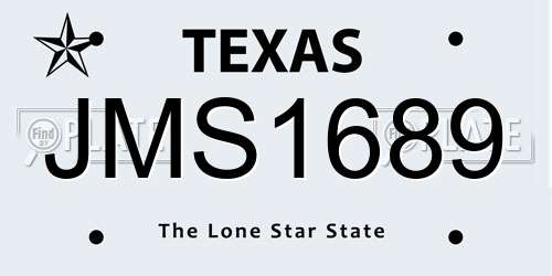 JMS1689 Texas License Plate