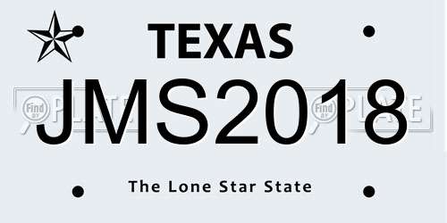 JMS2018 Texas License Plate