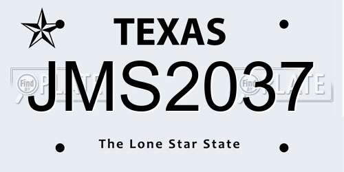 JMS2037 Texas License Plate