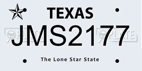 JMS2177 Texas License Plate