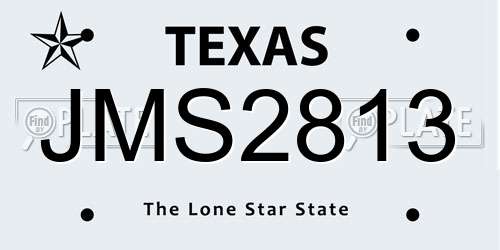 JMS2813 Texas License Plate
